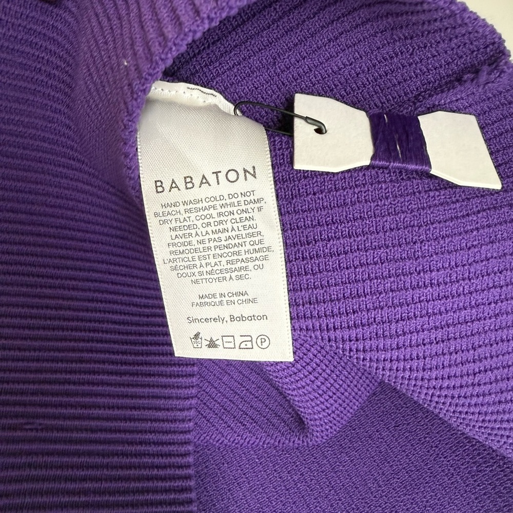 Babaton Purple Ribbed Crop Top size M - Picture 4 of 4